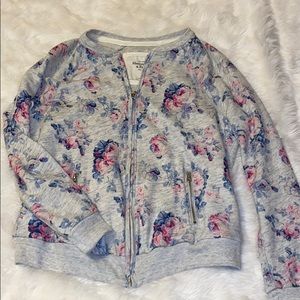 Abercrombie zip up floral jacket